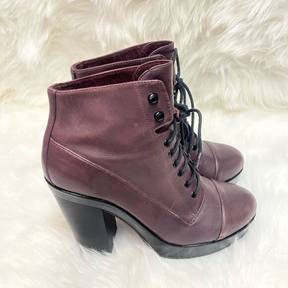 Aldo | Eggplant Platform Heeled Ankle Boots | 8.5  A17 - Picture 10 of 10